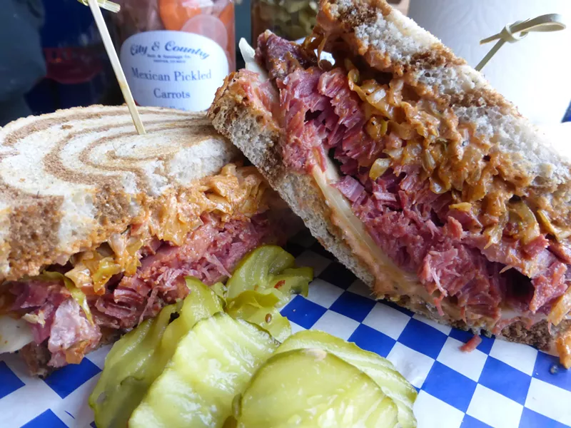 Image: The Reuben at City & Country Deli & Sausage Co. is one hot sandwich.
