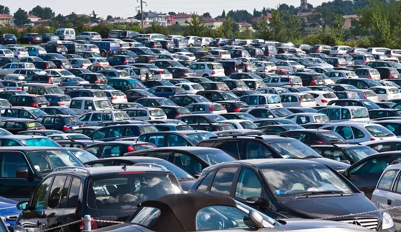 Image: A sea of cars is what you'll find in many of Denver's popular areas.