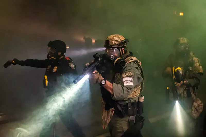 Image: Federal troops engage Portland demonstrators.