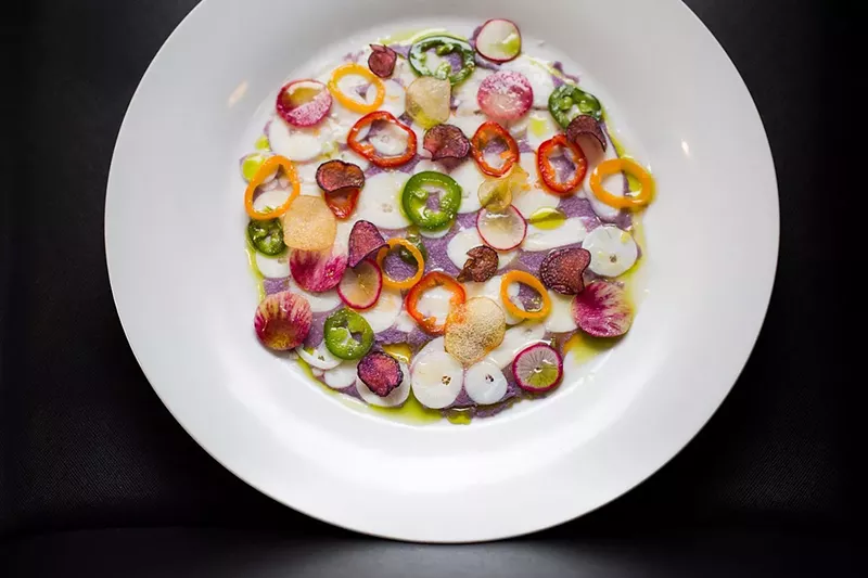 Image: Il Posto's octopus carpaccio is lovely to look at — and a delight to eat.