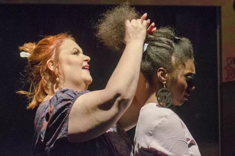 Image: Emma Messenger (left) and Ilasiea Gray in Flame Broiled. or the ugly play.