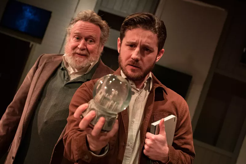 Image: Chris Kendall and Sean Scrutchins in Benchmark Theatre's 1984.