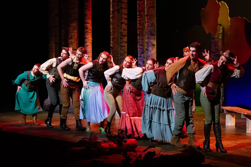 Image: Actors perform a musical number onstage.