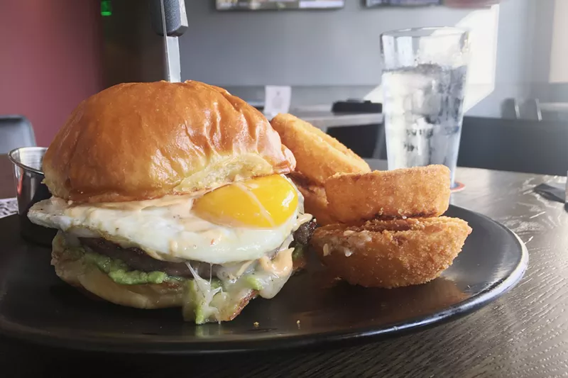 Image: Bacon and eggs: The Original 50/50 burger has both.
