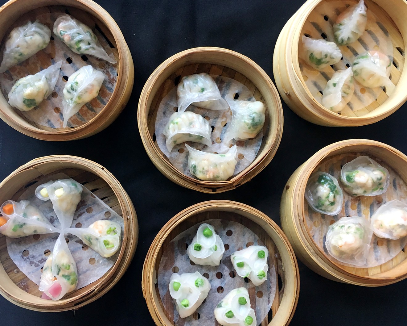 A colorful variety of chef Michelle Xiao's har gow dumplings.