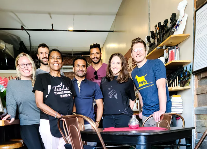 Image: TeaLee's Tea House owner Risë Jones with the TUF team.