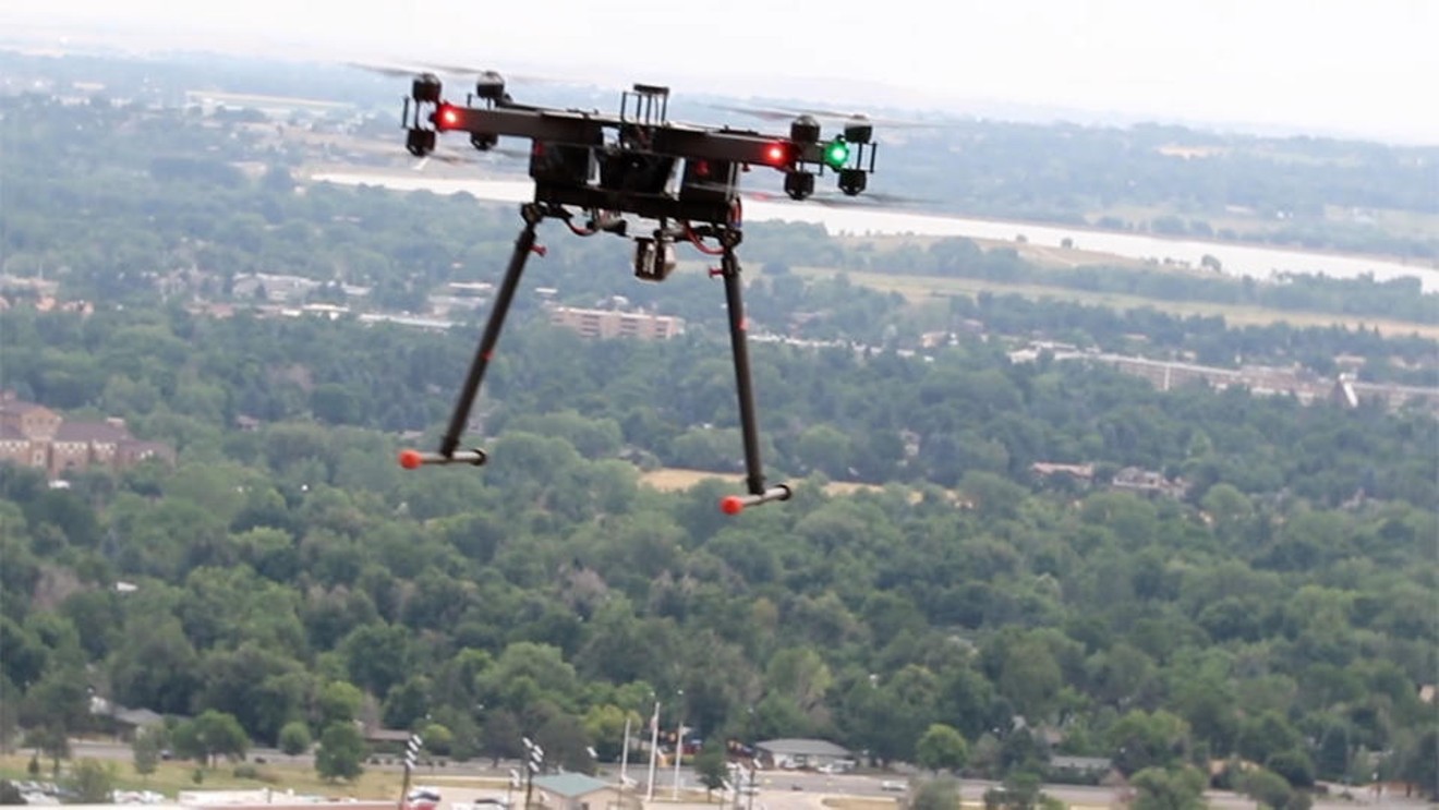 The NIST drone in action above Boulder.