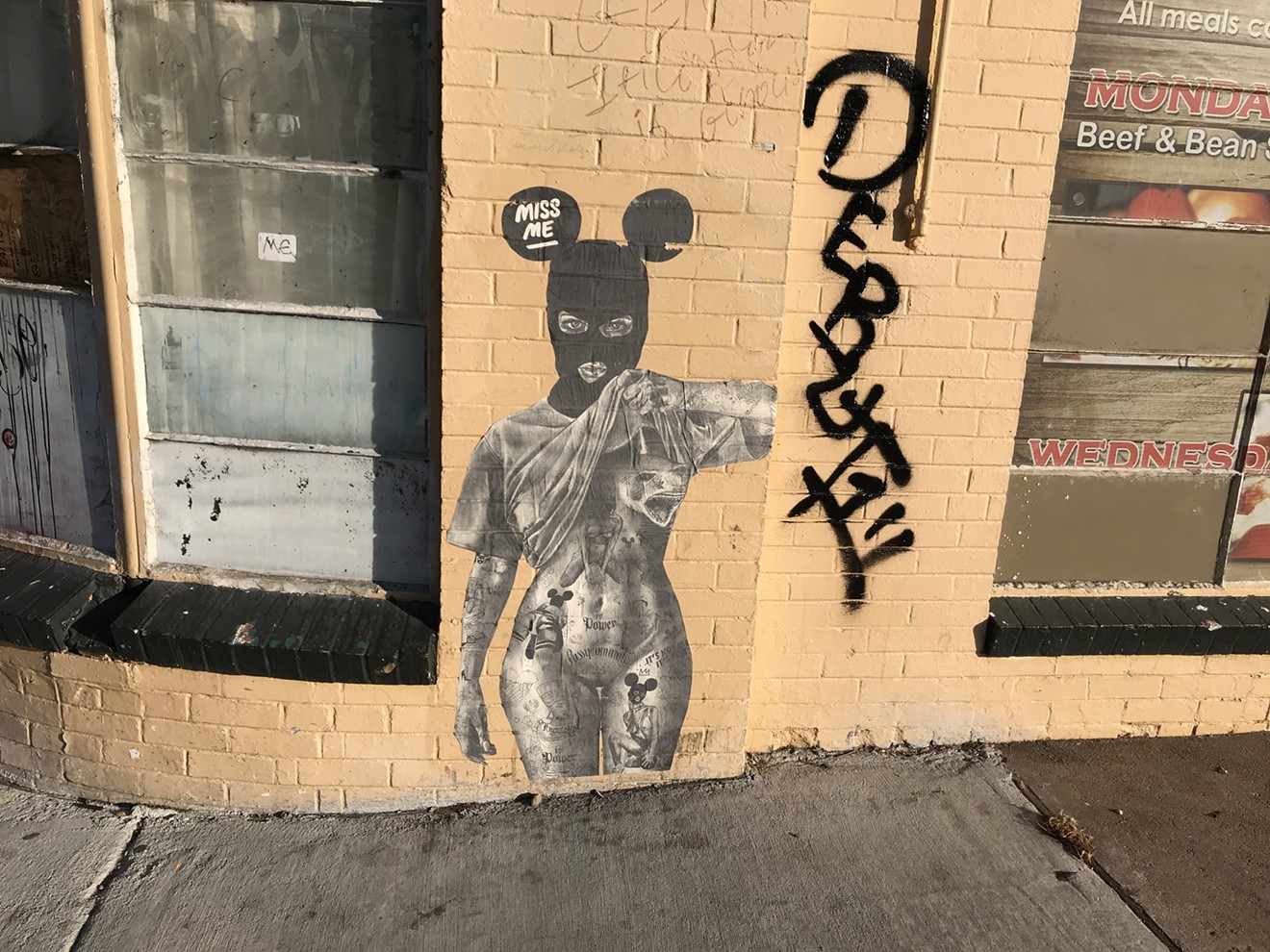 Graffiti at Colfax Avenue and Franklin Street.