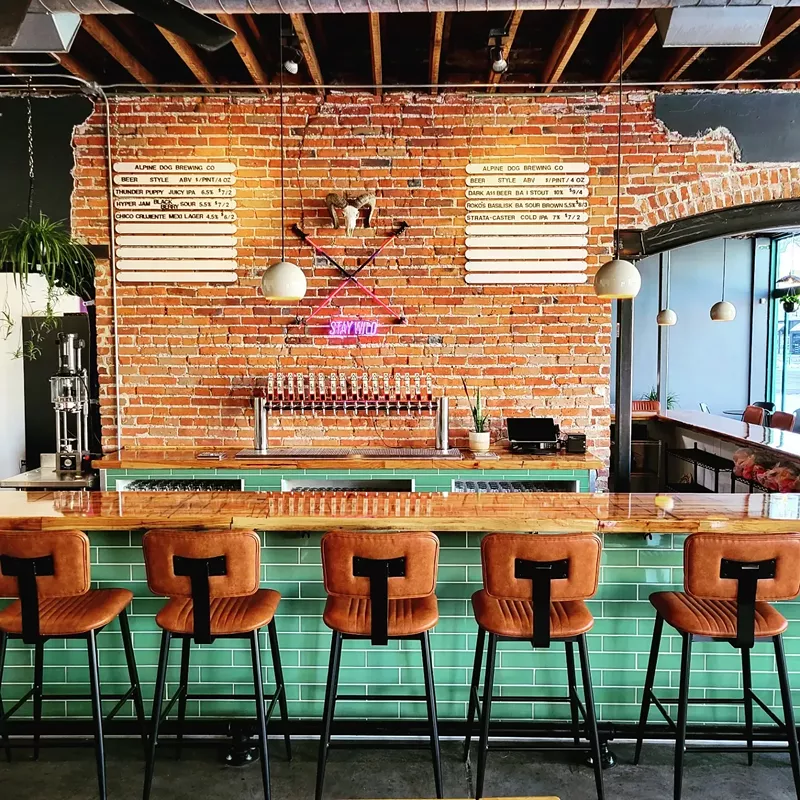 Image: Bar with brick and tilework.
