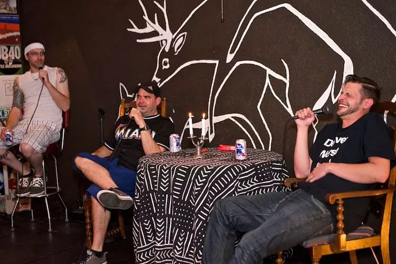 Image: Get three courses served with five-star comedy at the Deer Pile this week.