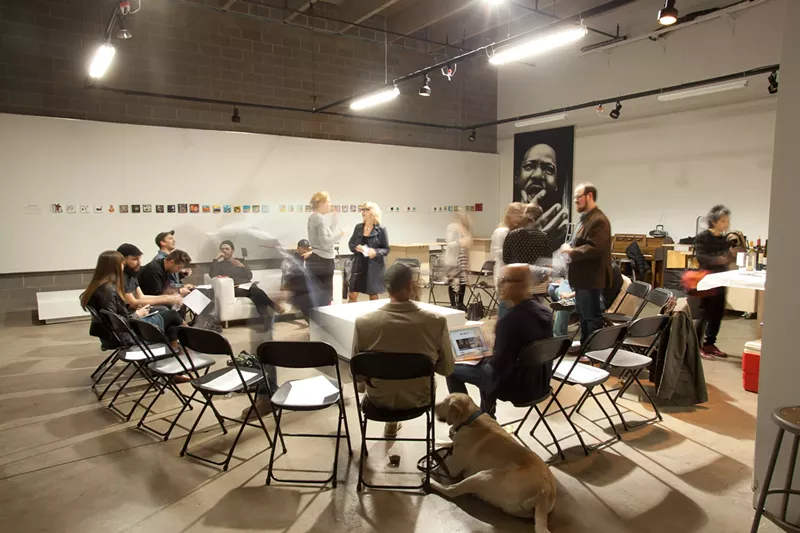 Image: Tilt West hosts conversations about art among anonymous participants stripped of their titles.