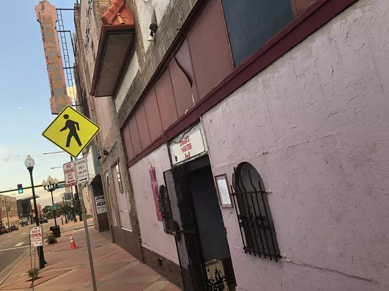Image: The Timeo's Theatre Bar sign might be small, but the Aztlan Theatre sign is big, so you can't miss it.