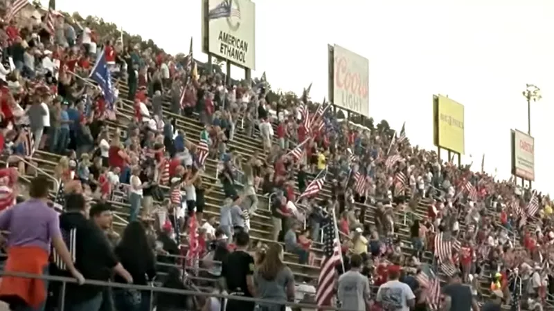 Image: Part of the crowd at Bandimere Speedway's "Stop the COVID Chaos" rally on September 1.