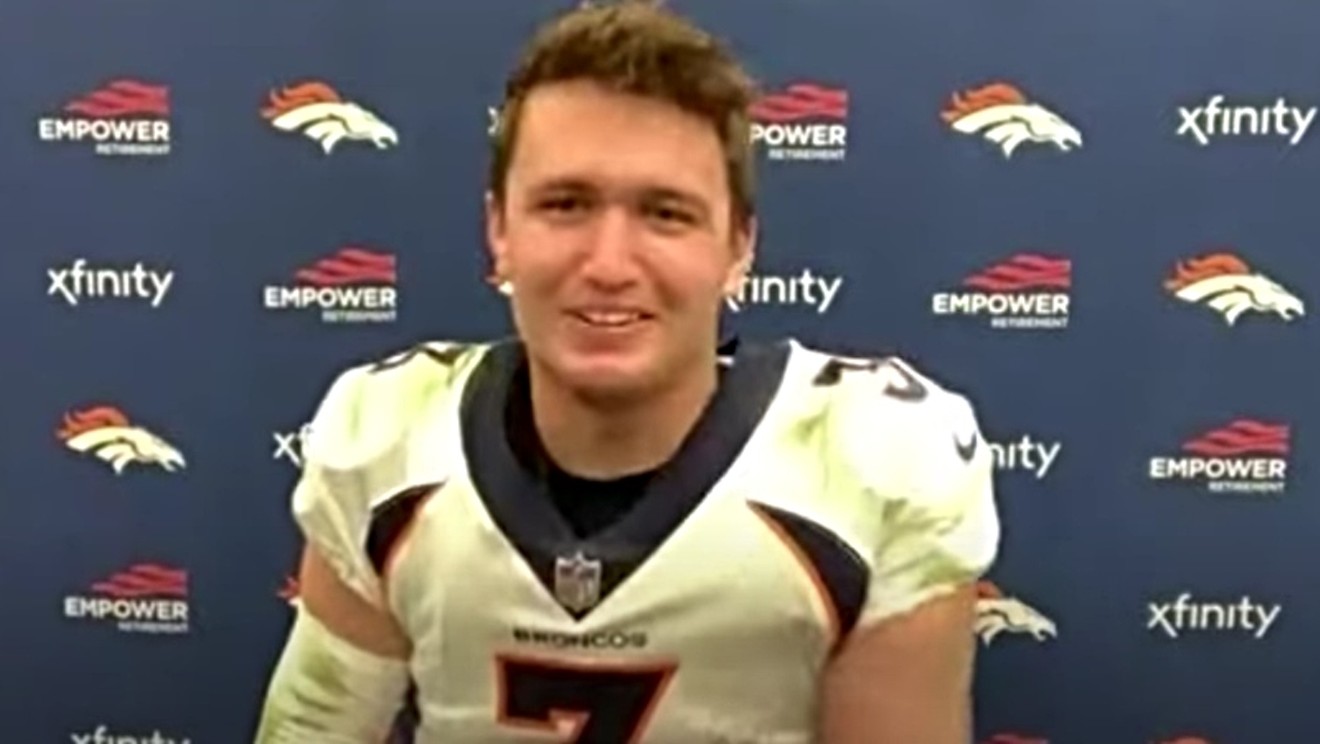Drew Lock was all smiles after the Broncos' road win over the Panthers.