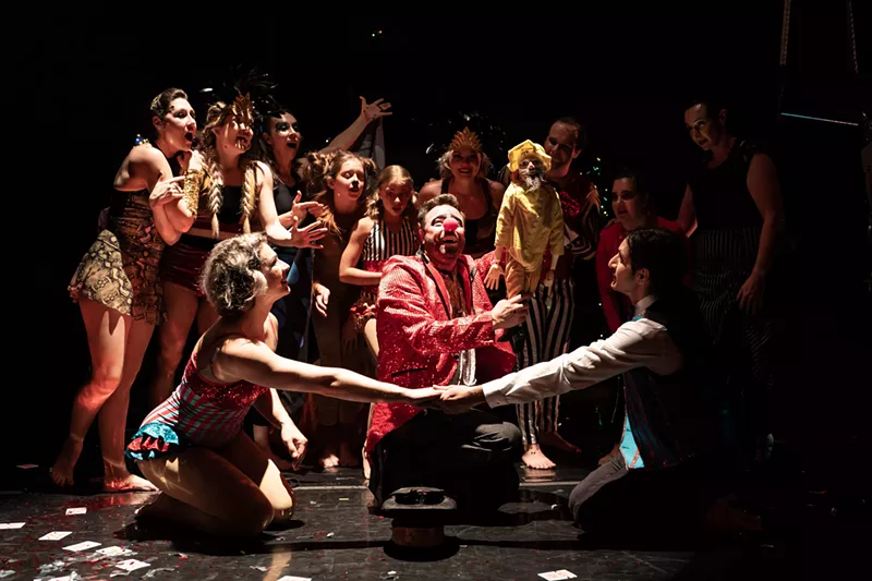 Image: The company of Soul Penny Circus in signature theatrical poses.