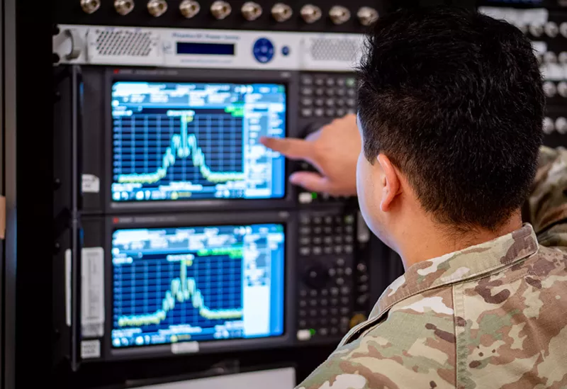 Image: An Airman assigned to the 379th Space Range Squadron operates a spectrum analyzer during exercise Resolute Space 2025 in Colorado Springs, Colo., July 29, 2025.