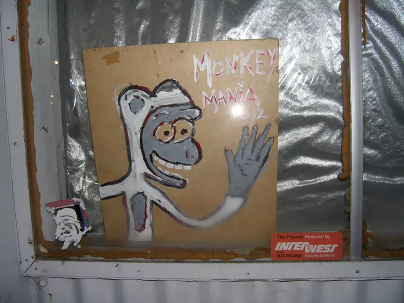 Image: Monkey Mania sign, December 3, 2005.
