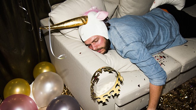 Man passed out on couch after night of partying