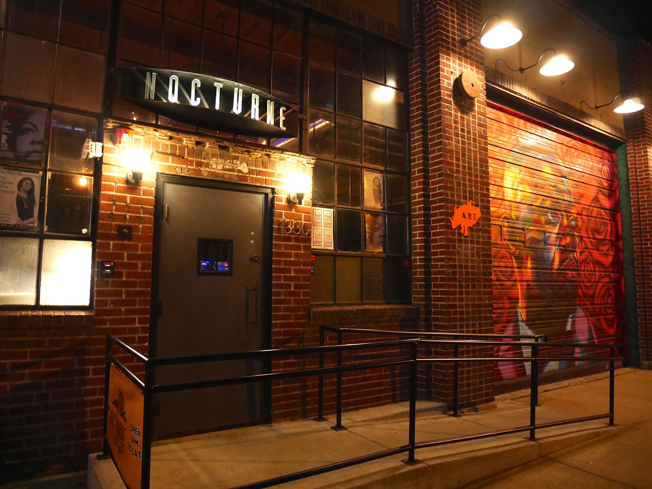 Nocturne's retro sign and RiNo street art prepare you for the ambience inside.