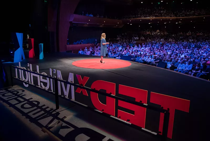 Image: Arielle Hein speaks on the second day of TEDxMileHigh: Point of Departure.