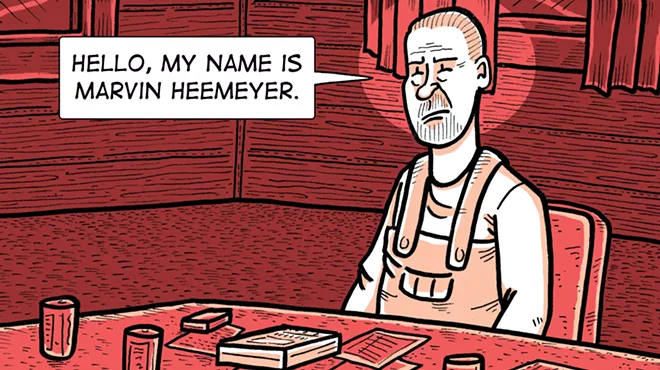 cartoon of man speaking