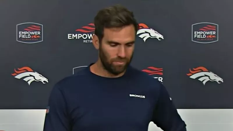 Image: Quarterback Joe Flacco hangs his head after the Chiefs gave the Broncos a classic drubbing.