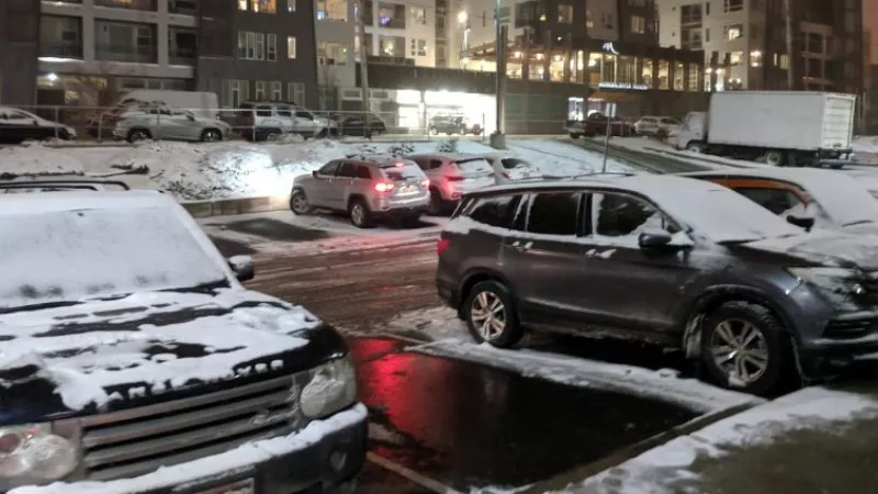 Image: The snow totals in many parts of metro Denver were in the one-to-two-inch range.