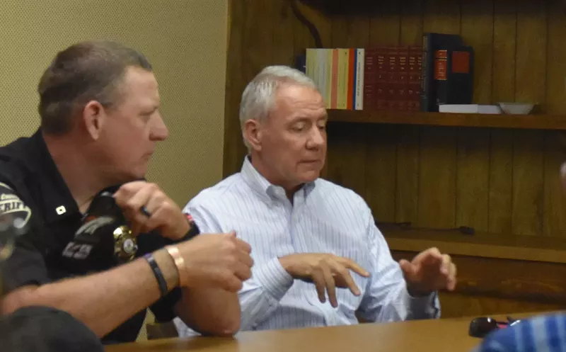 Image: Colorado Congressman Ken Buck at a public meeting in Phillips County.