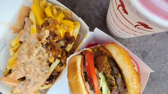 burger, fries and a drink