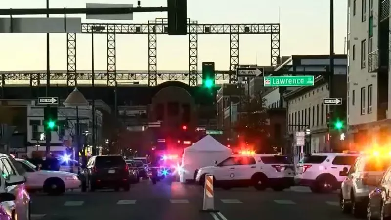 Image: The intersection of 21st and Lawrence is in a busy entertainment district near Coors Field.