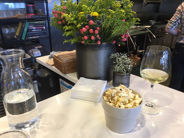 Popcorn and canned wine. - LAURA SHUNK