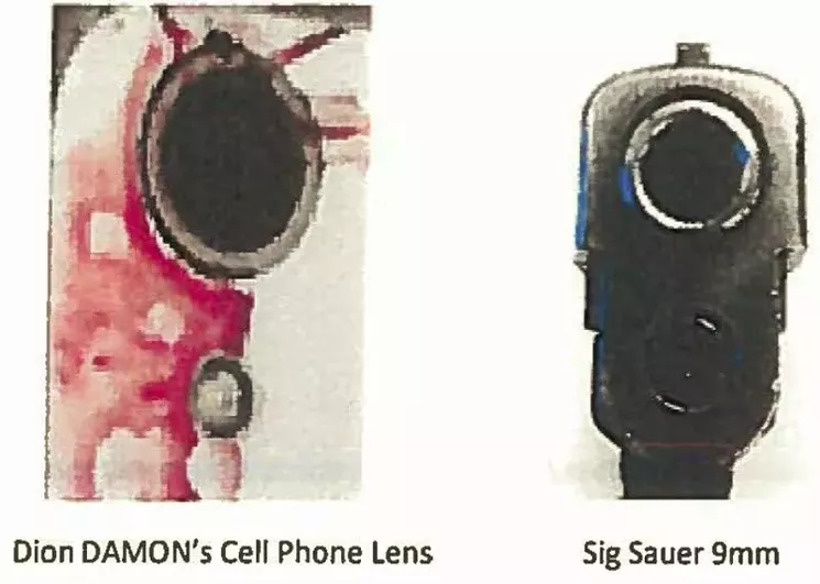 The distorted comparison of a cell-phone lens and the barrel of a semi-automatic pistol. - HOLLAND, HOILLAND EDWARDS & GROSSMAN/KILLMER, LANE & NEWMAN LLP
