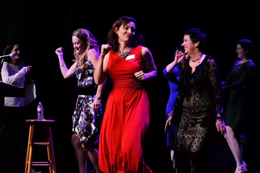 Pesha Rudnick, Mare Trevathan and Eve Ensler celebrate Body of Work, an eclectic evening of words, dance and music revering the body. - PHOTO COURTESY OF MICHAEL ENSMINGER