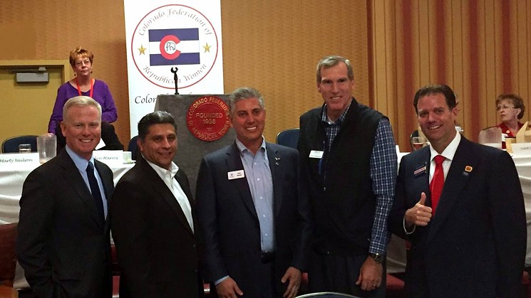George Brauchler, Greg Lopez, Victor Mitchell, Doug Robinson and Steve Barlock at a campaign event last October. - FACEBOOK