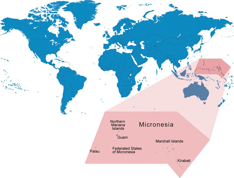 Micronesia is located about 6,500 miles from Denver in the Pacific Ocean. - ISTOCK AND WIKIPEDIA