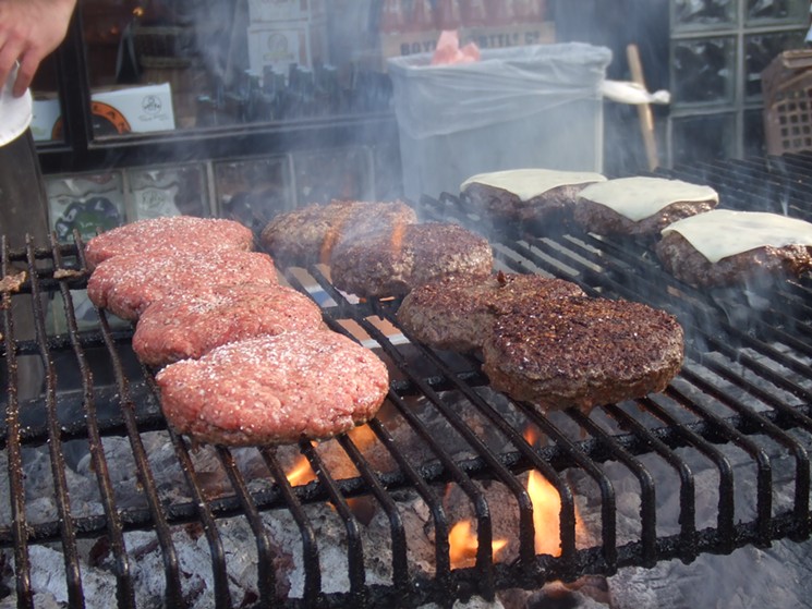 Friday burger night means seven-ounce patties of Niman Ranch beef. - COURTESY MARCZYK FINE FOODS