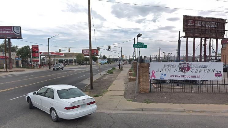 Near the intersection of South Navajo Street and West Alameda Avenue. - GOOGLE MAPS