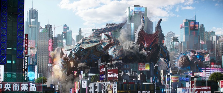 In Pacific Rim: Uprising, alien dinosaur monster thingamabobs lay waste to Tokyo and other cities as they attempt to seize control of the planet. - COURTESY OF UNIVERSAL STUDIOS