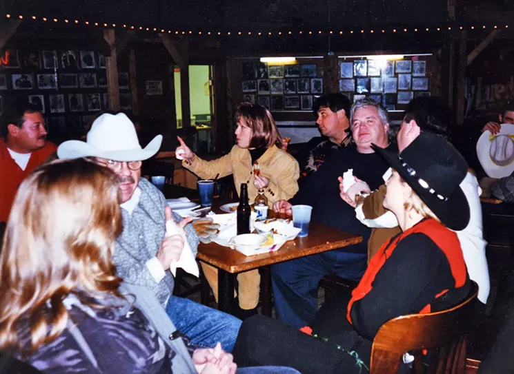 Ken Mueller (far right) expanded his empire to include the Grizzly Rose, which he turned into a legendary country-music club. - COURTESY OF URIEL AKIVA