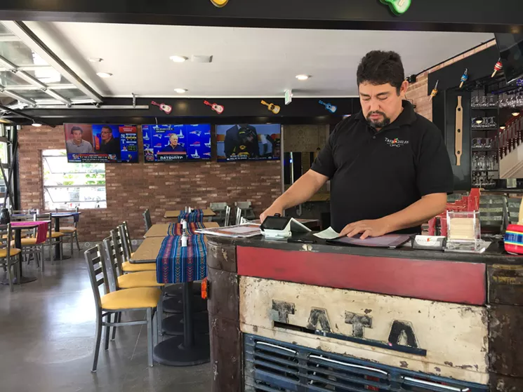 Owner Nicolas Medina at the host station, which is built from the front end of an Indian Tata truck. - MARK ANTONATION