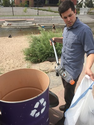Andy White sorting out plastics. - NICK MAAHS