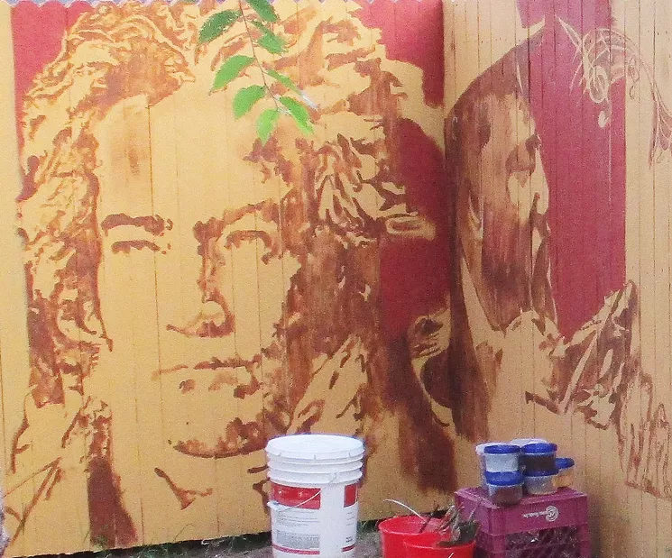 A six-foot tall portrait of Ludwig Van Beethoven listens, with intrigue and skepticism, to Thelonious Monk's "Round Midnight." - AMANDA PAMPURO
