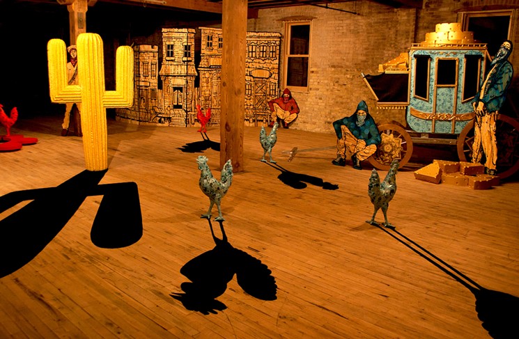 Justin Maes, "Fist Full of Cheddar," 2010, multimedia installation with audio. - JUSTIN MAES