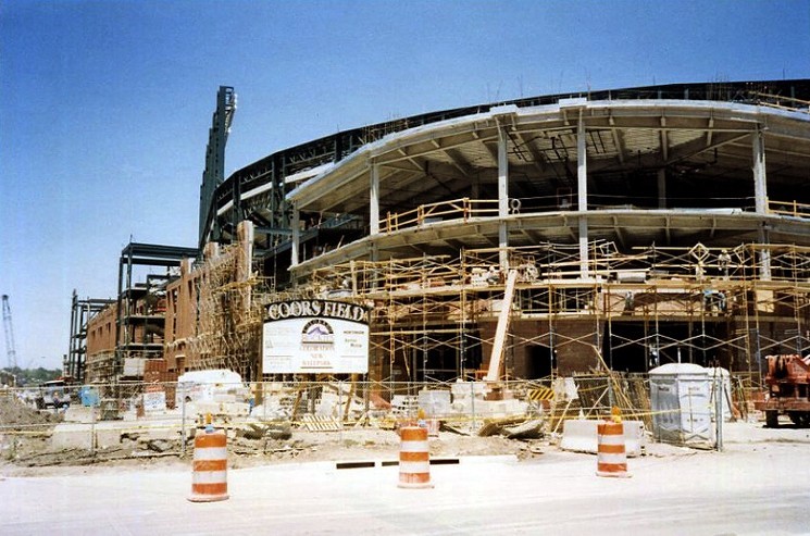 Coors Field under construction in 1994. - JONATHAN SHIKES