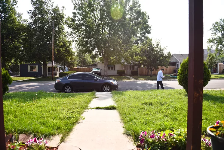 The view from the door of Asaad and Sabah's home. Some of those flowers will be moving to the new house. - KENZIE BRUCE