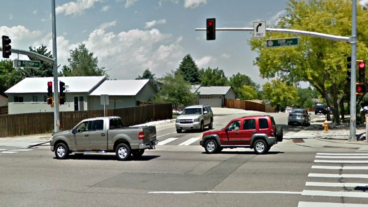 The other fatal motorcycle accident in the Aurora area on July 30 happened near the point where East Iliff Avenue meets South Kittredge Street. - GOOGLE MAPS