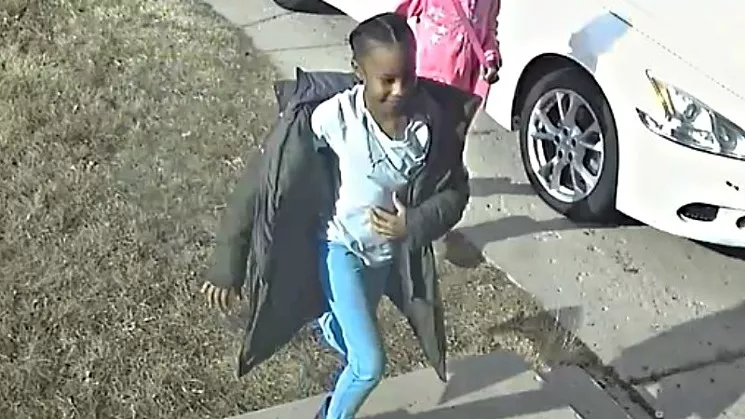 A video camera at Yevaeh Patrick-Moon's home captured the moment on December 16 when she ran back to her house to get her swimsuit, which she had initially forgotten. - COURTESY OF WEST BROWN HUNTLEY PC