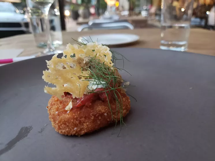 Chef David Viana of Heirloom Kitchen made this eggplant parmesan using New Jersey beefsteak tomatoes. - LINNEA COVINGTON