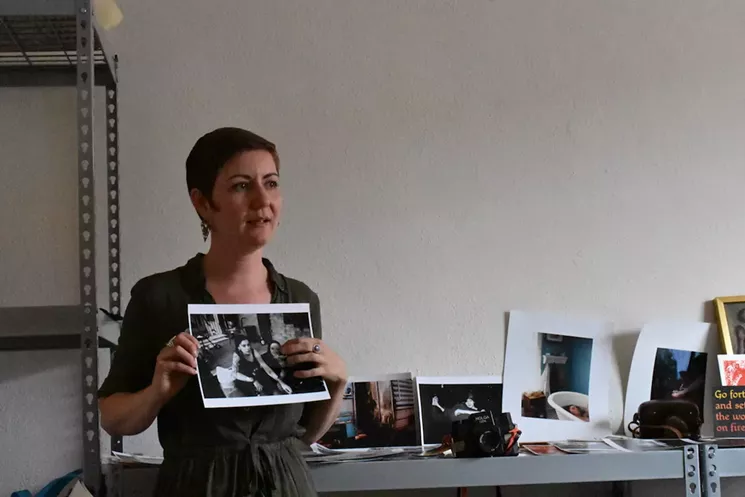 Photographer and Arthyve co-founder Sigri Strand explains her own archival materials. - KATIE TAFT, ARTHYVE