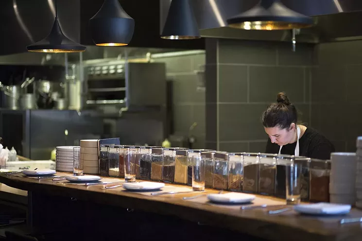 McBrady opened 12@Madison in 2016 and is accustomed to being in front of diners because of the restaurant's open kitchen. - DANIELLE LIRETTE